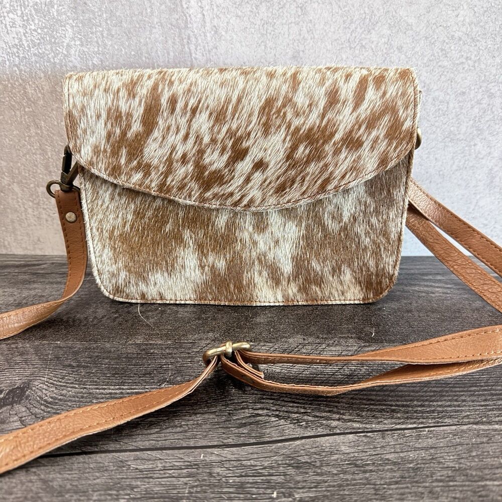 Western Style Leather And Hide Crossbody Bag